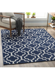 Jack Navy Trellis Pattern Rug
