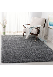 Lara Plain Charcoal Shaggy Rug