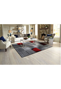 Lucia Red Square Pattern Rug