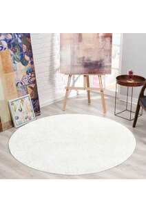 Luxe Plain Ivory Shaggy Rug