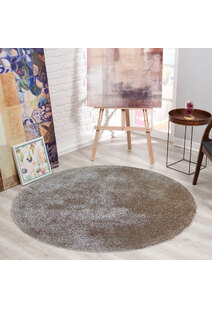 Luxe Plain Brown Shaggy Rug