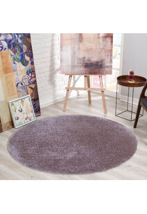 Luxe Plain Lilac Shaggy Rug