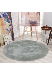 Luxe Plain Silver Shaggy Rug