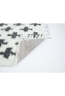 Larry Beige Moroccan Shaggy Rug