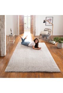 Levis Plain Grey Thick Shaggy Rug