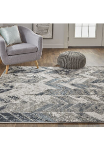 Mosaic Monotone Chevron Rug