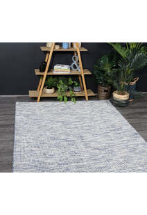 Natura Blue Wool Flatweave Rug