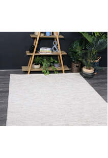 Natura Beige Wool Flatweave Rug