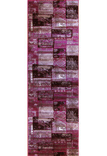 Paris Carved Lilac Patchwork Rug