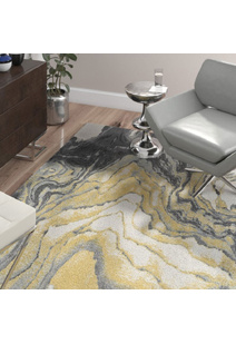 Roma Yellow Modern Abstract Rug