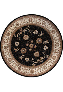 Star Black Traditional Oriental Rug