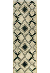 Storm Ivory Diamond Pattern Rug