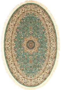 Tapis Blue Traditional Fringed Rug