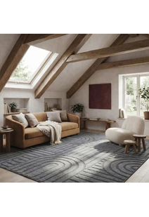 Viper Dark Grey Modern Arch Rug