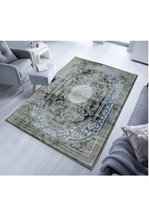 Valentino Black French Floral Rug