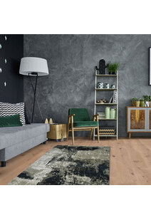 Valentino Black Abstract Rug