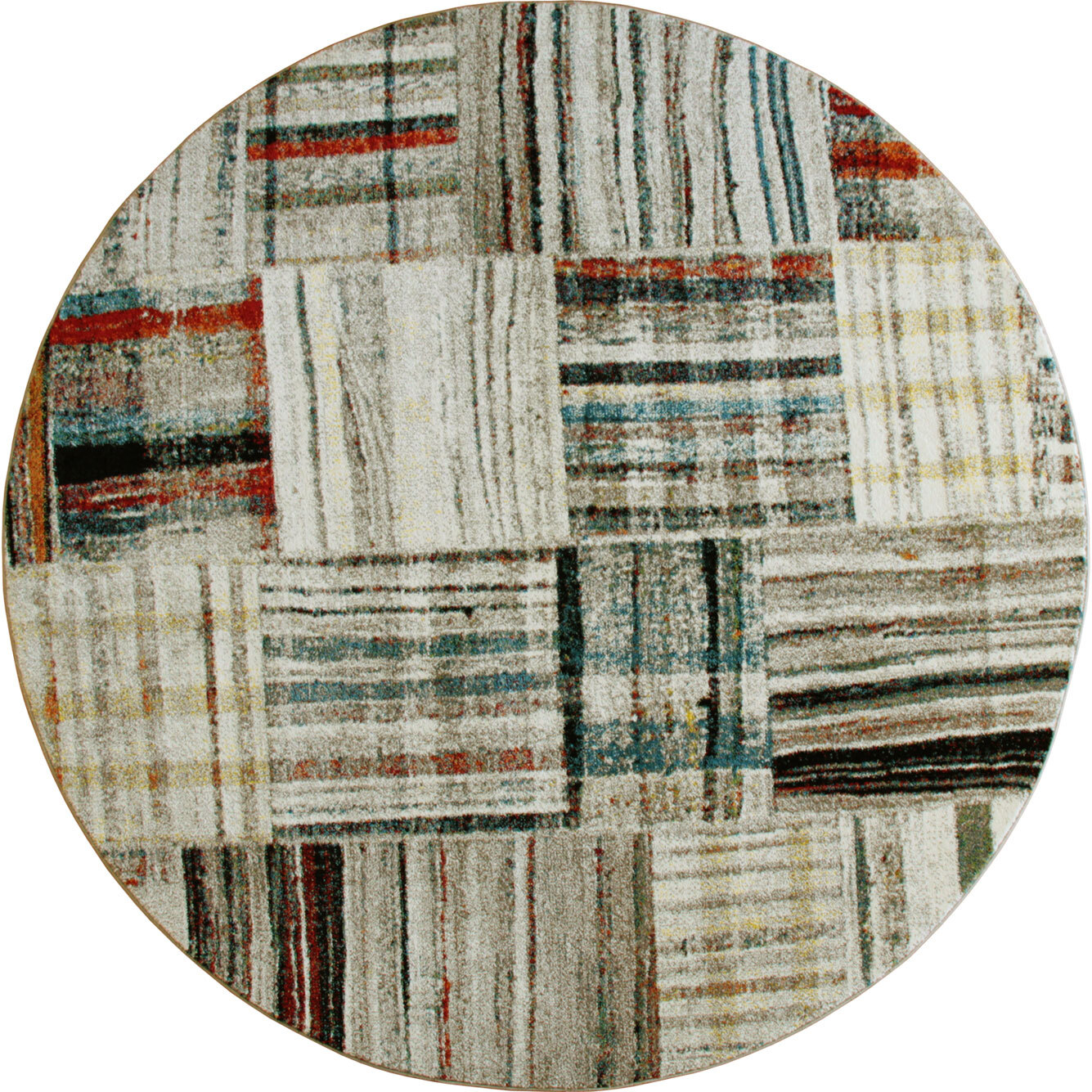 Large View Adobe Beige Square Pattern Rug