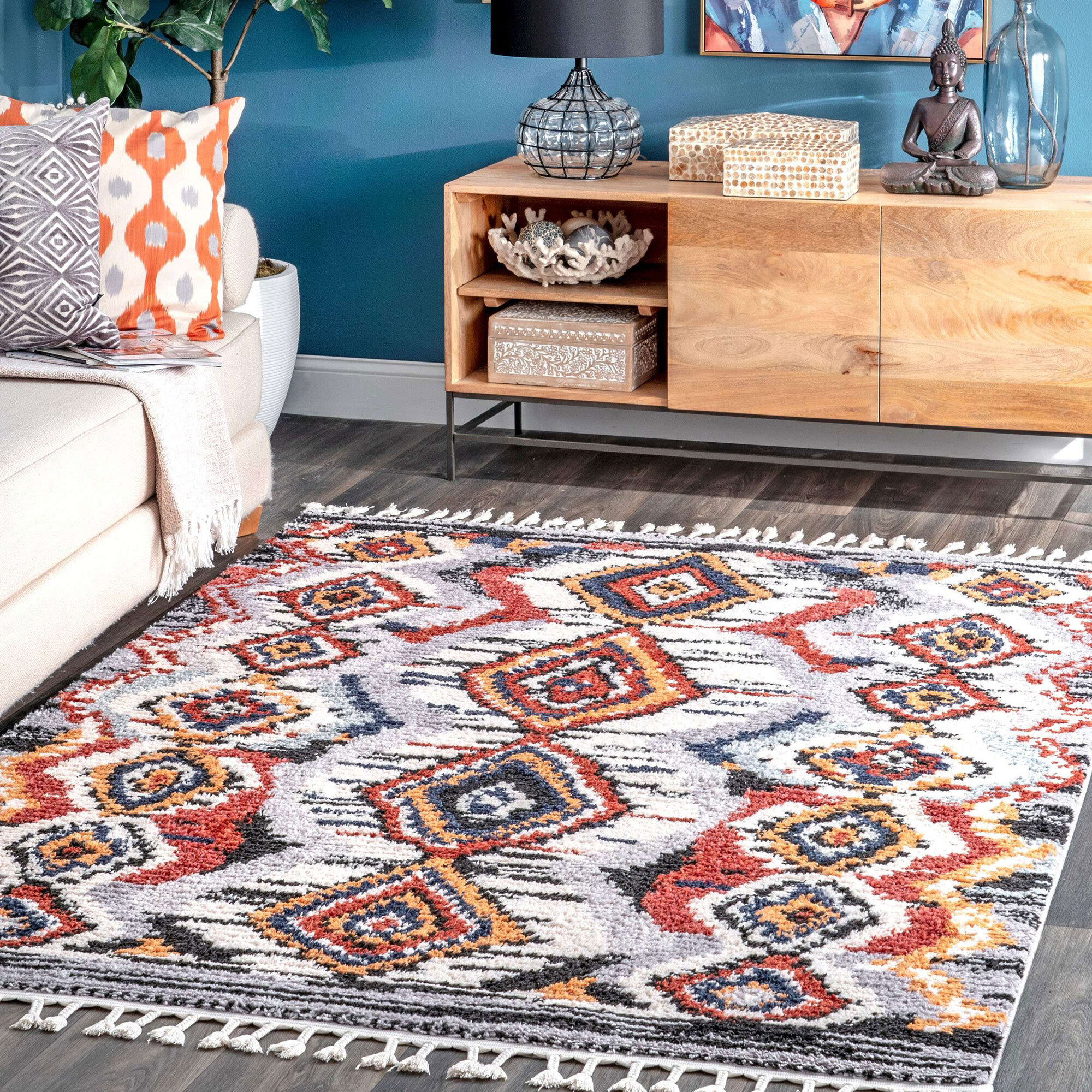 Large View Amara Geometric Moroccan Rug