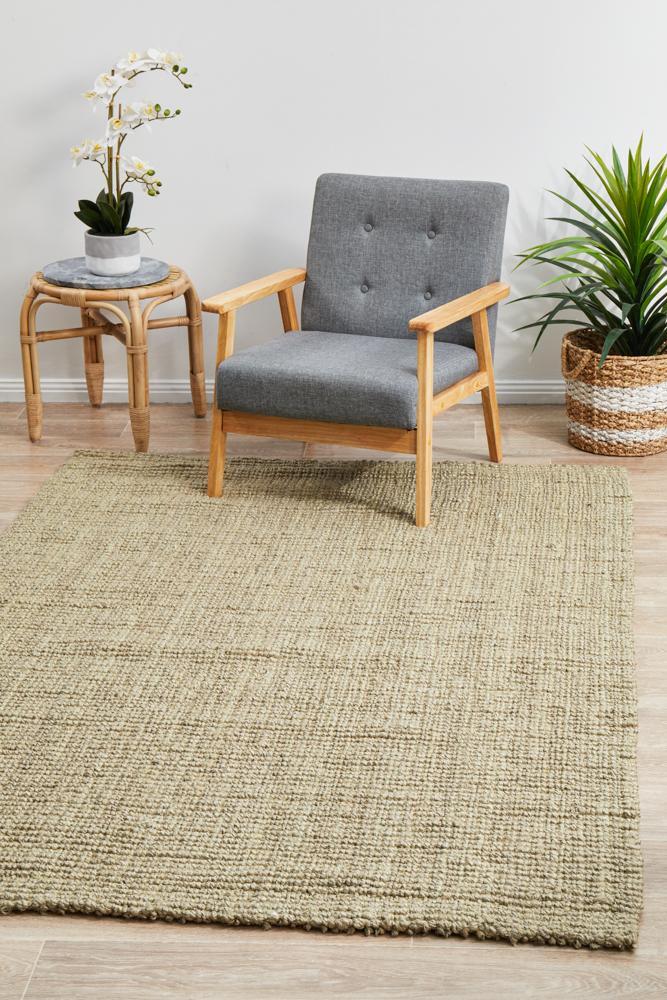 Agra Tan Hand Loomed Jute Rug