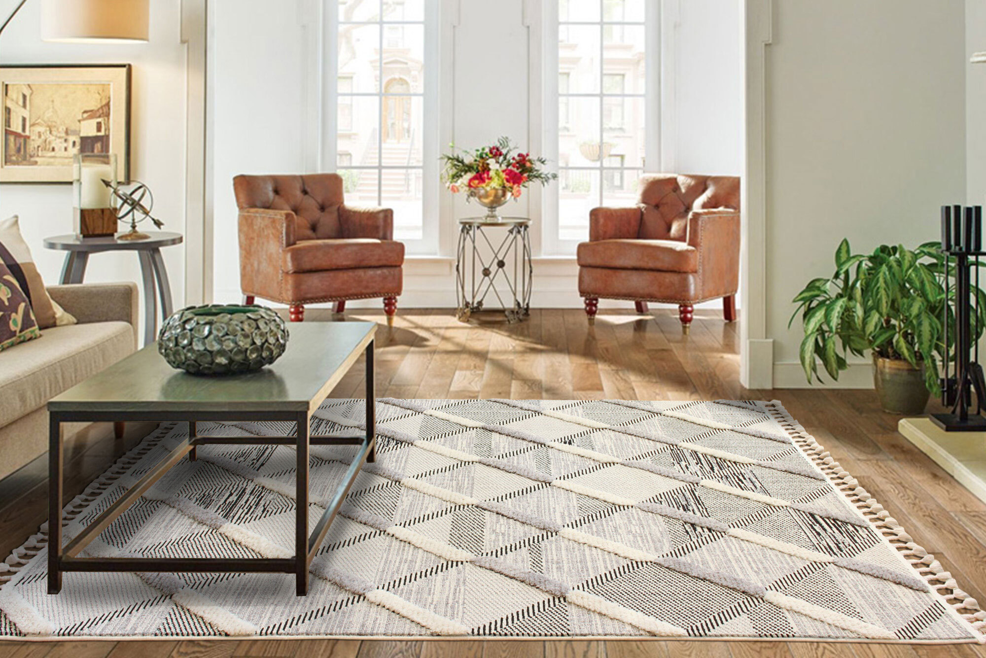 Large View Aroma Diamond Moroccan Rug