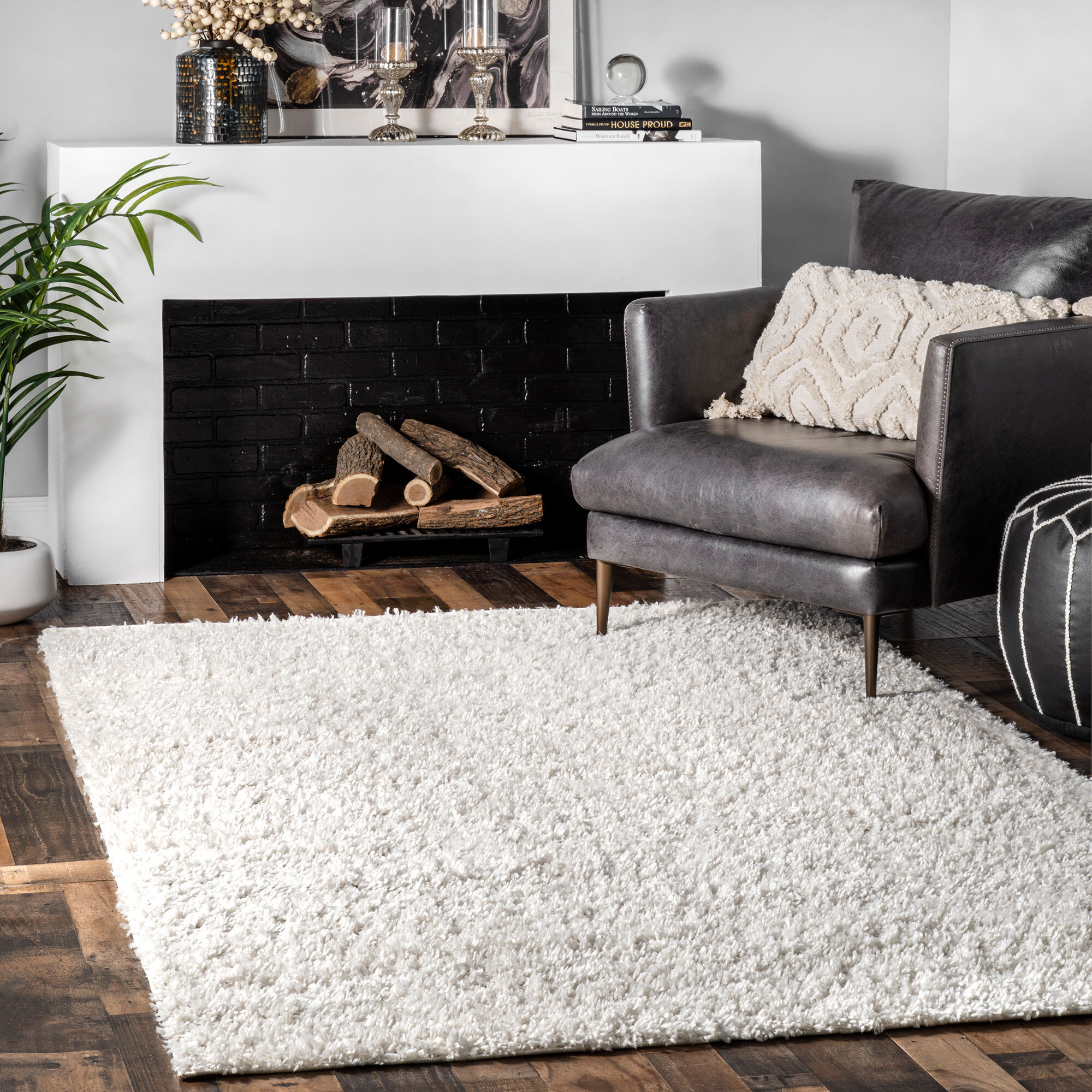 Angel Plain Shaggy Cream Rug