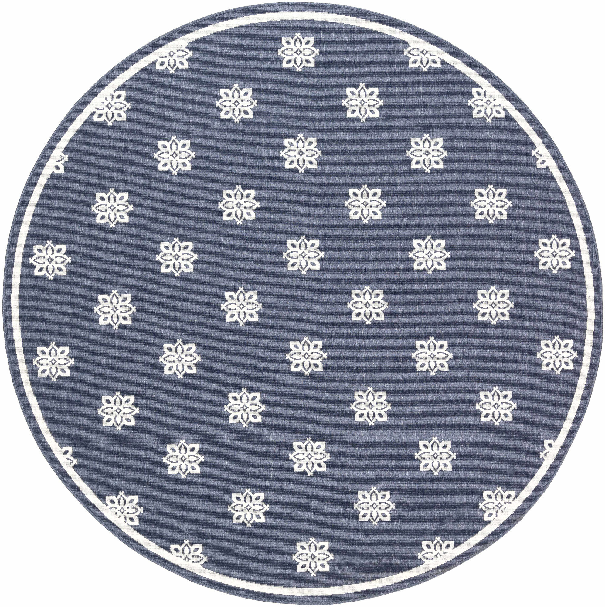 Ambient Navy Floral Outdoor Rug