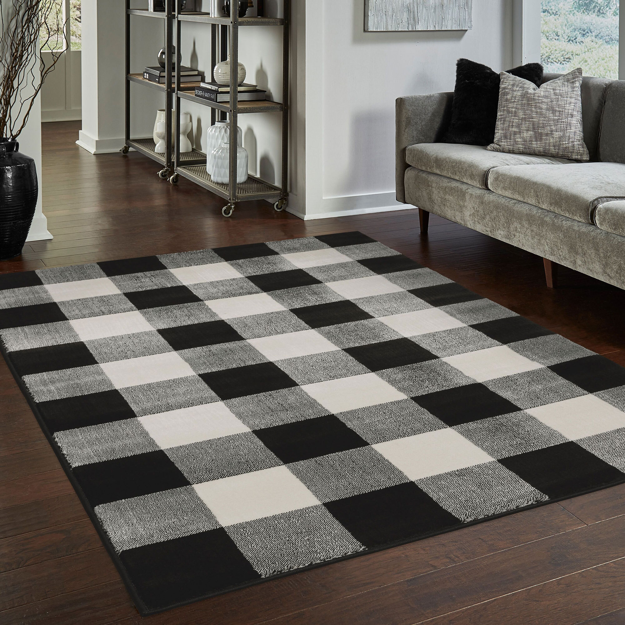 Adel Plaid Check Pattern Rug