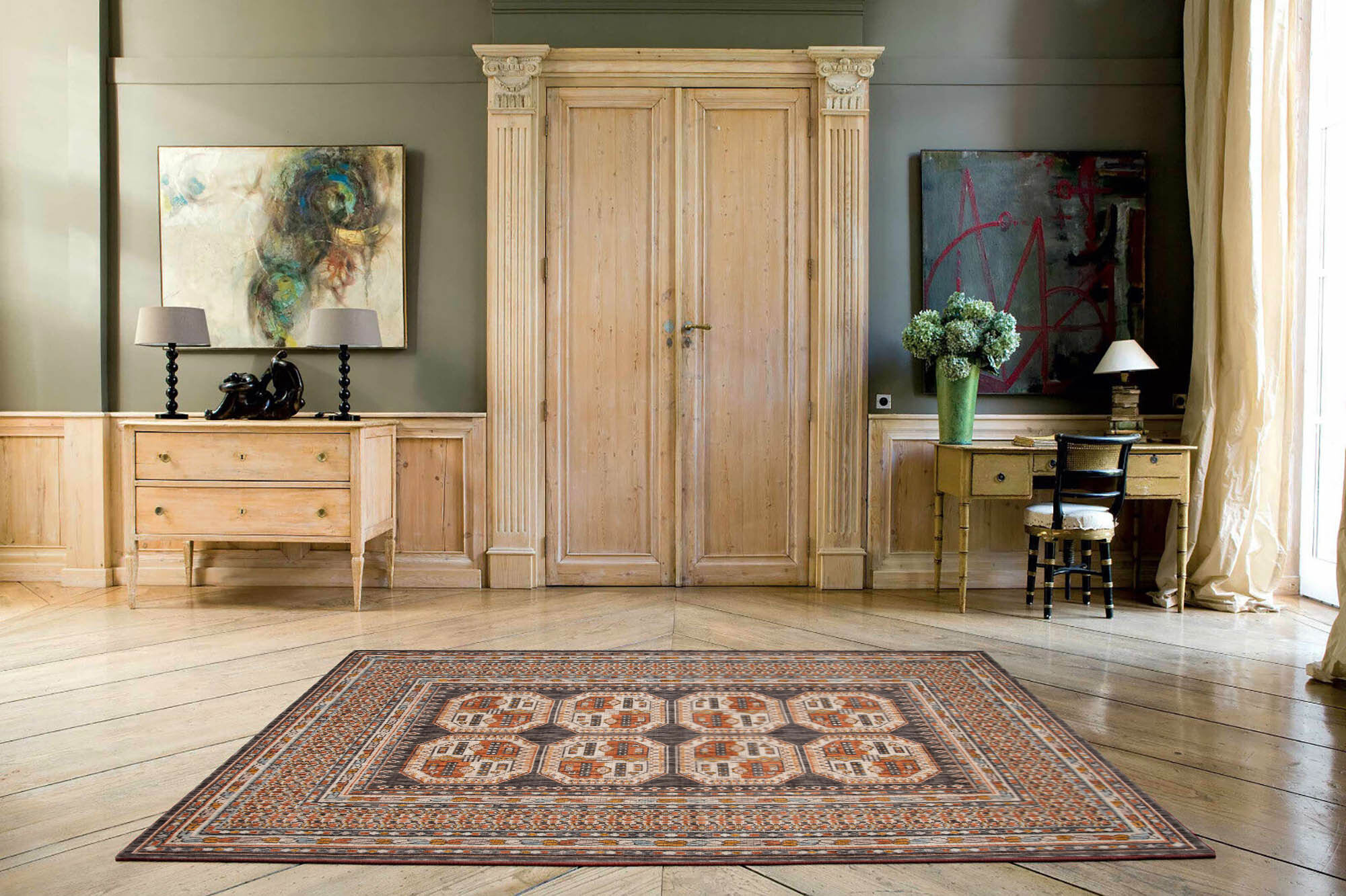 Large View Bokhara Traditional Wool Rug
