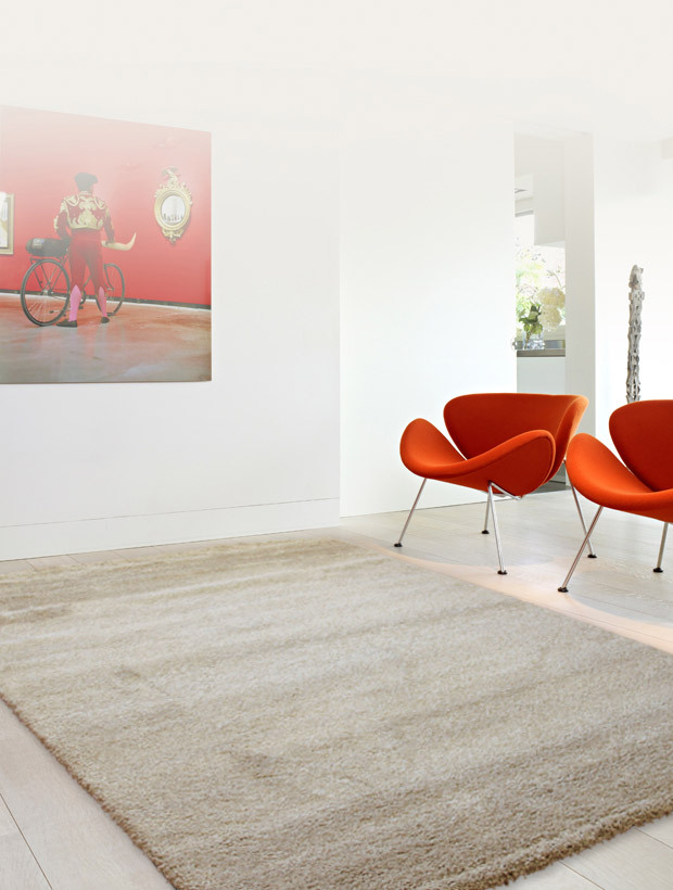 Large View Boston Plain Beige Modern Rug