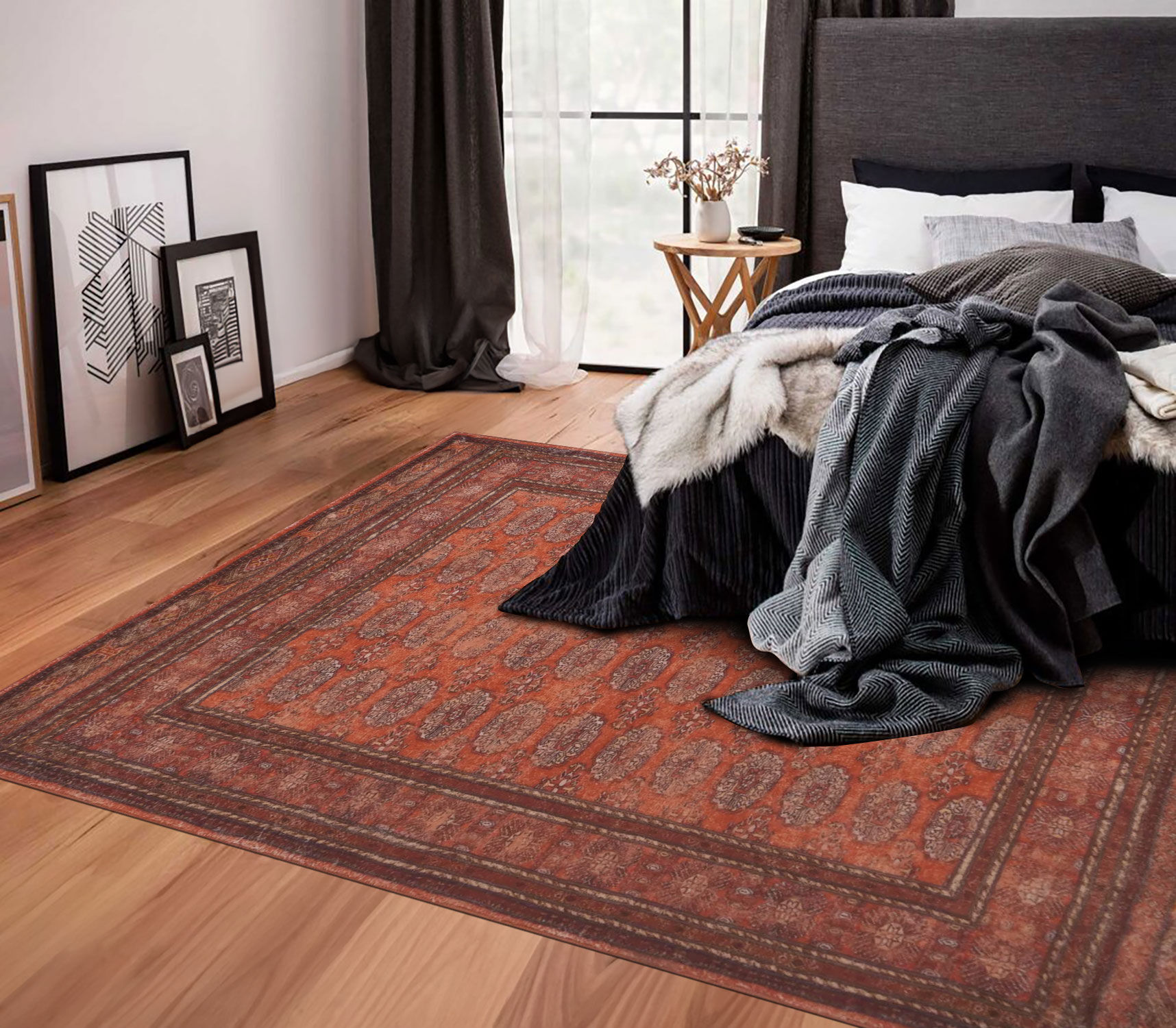Large View Cato Traditional Geometric Rug