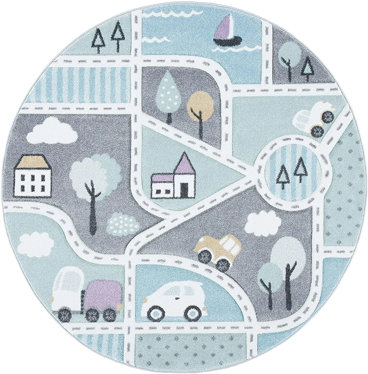 Large View Charlie Kids Road Play Mat