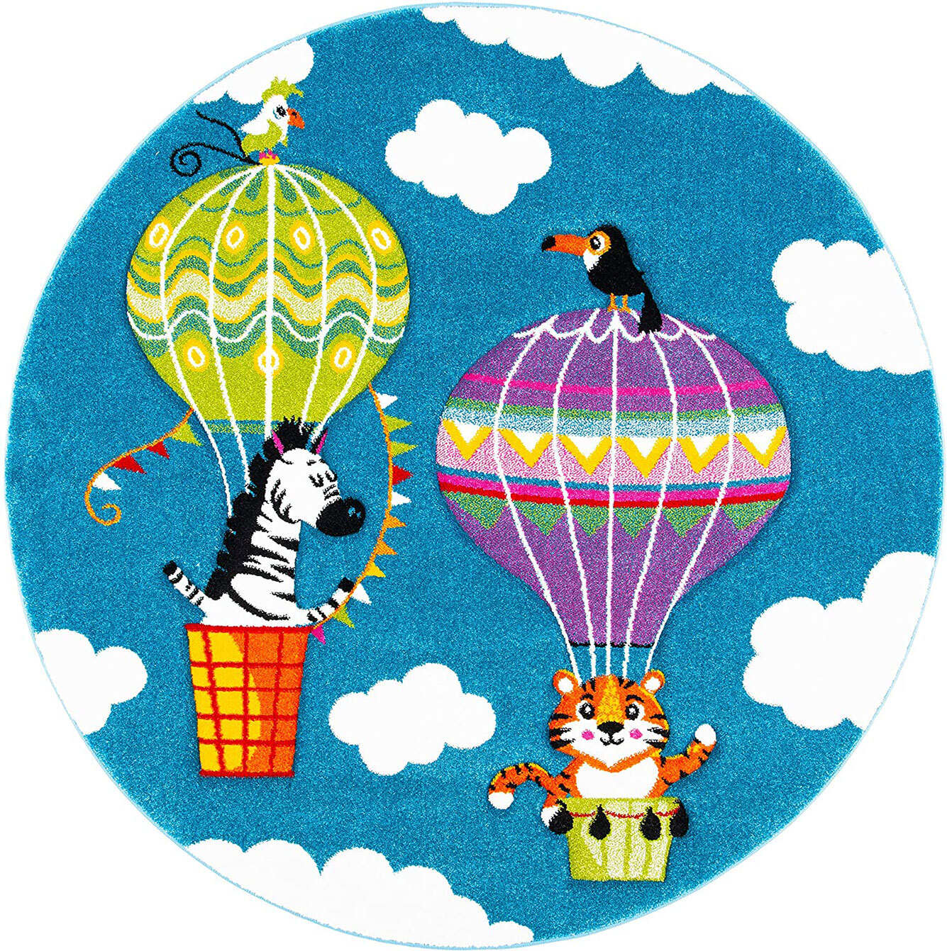 Charlie Hot Air Balloon Kids Rug