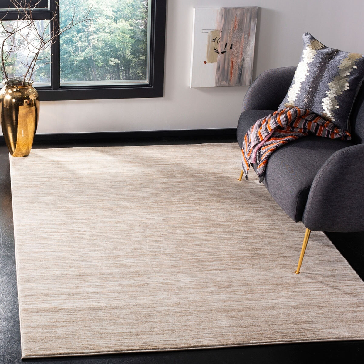 Large View Domani Modern Plain White Rug