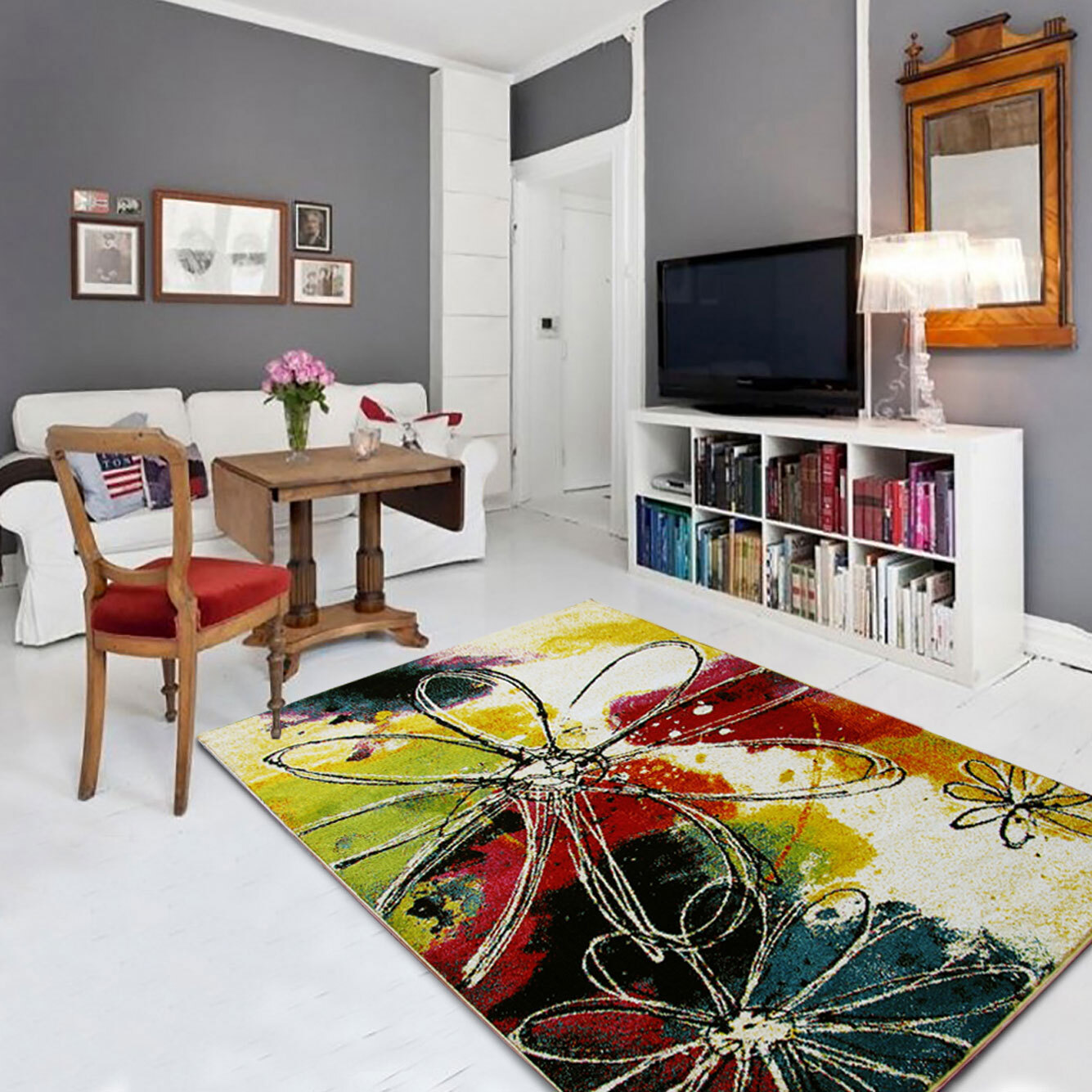 Ellen Modern Floral Abstract Rug