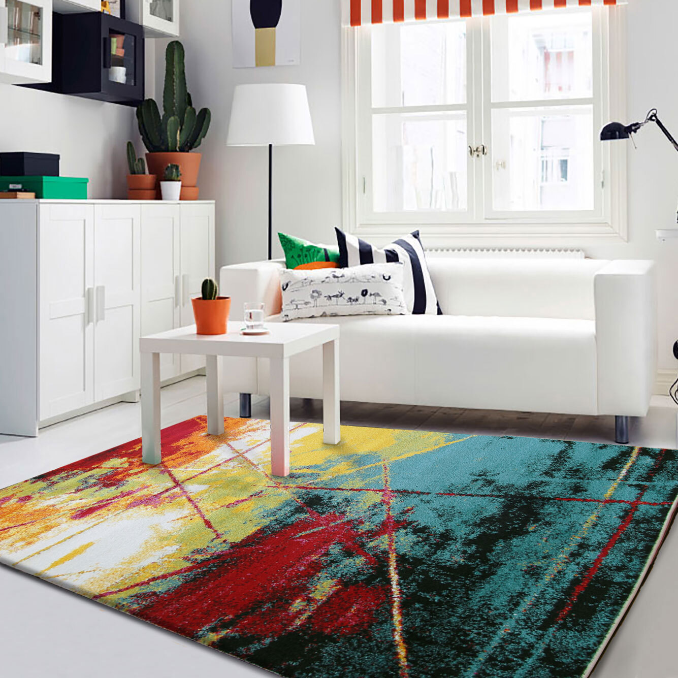 Ellen Multi Coloured Modern Rug