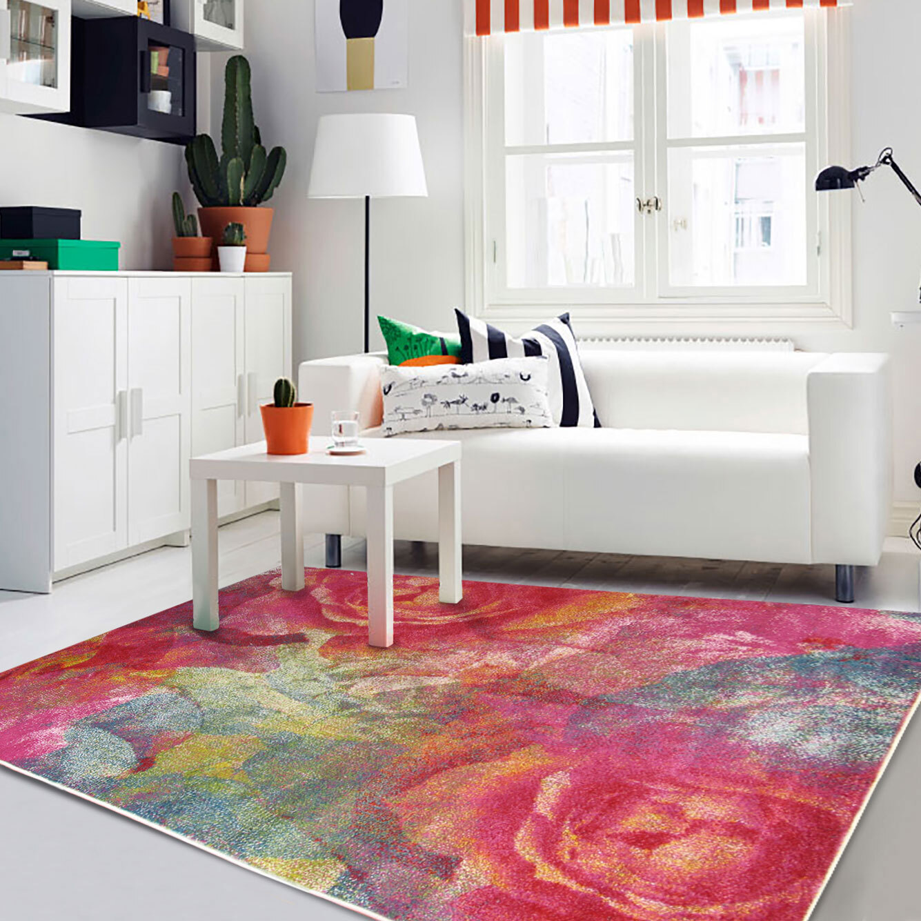 Large View Ellen Modern Rose Flower Rug