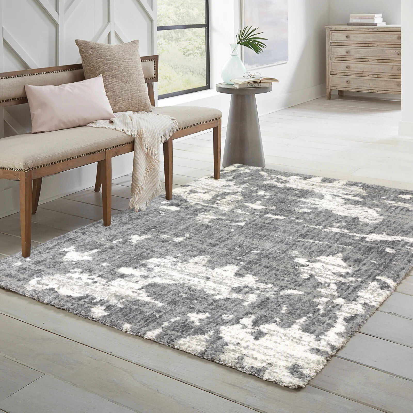 Kupa Modern Grey Shaggy Rug