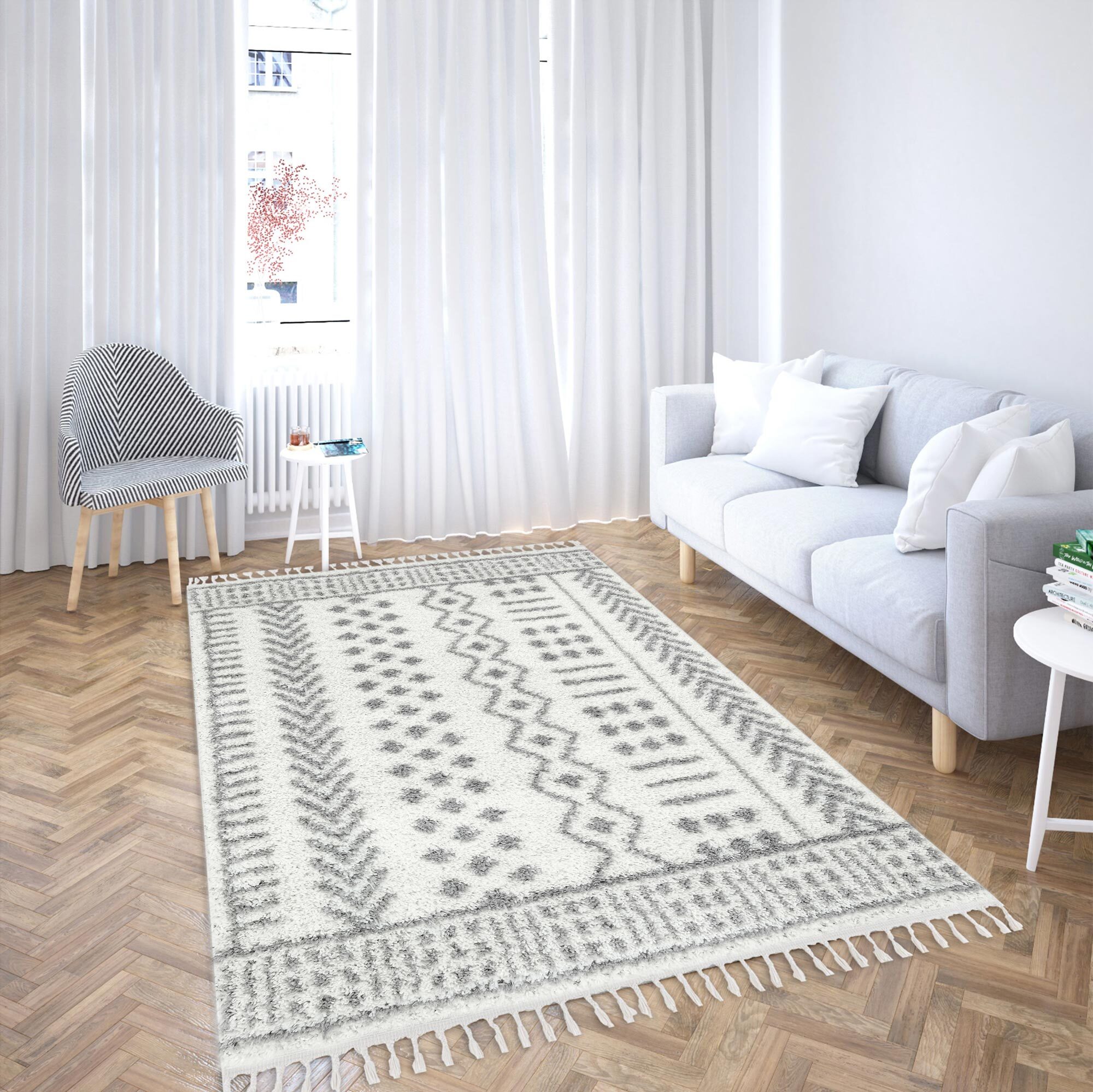 Large View Larry Moroccan Tassel Shaggy Rug
