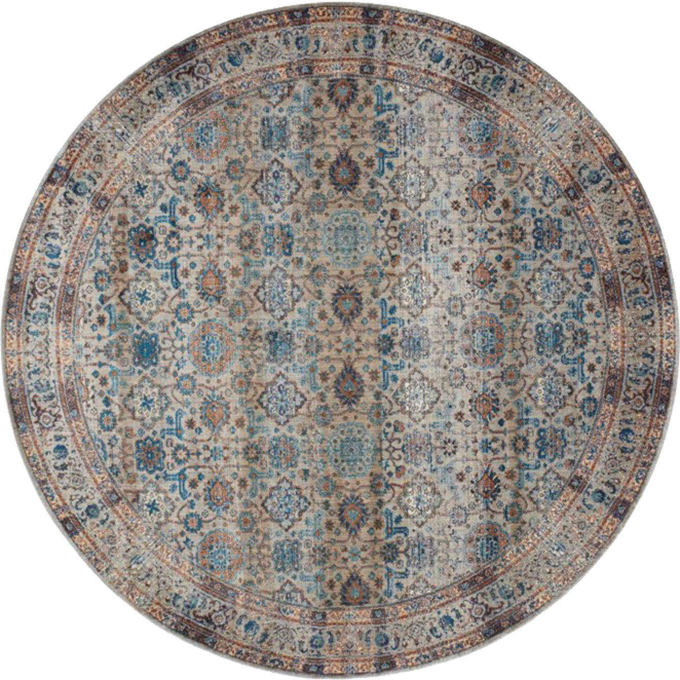 Large View Melanie Traditional Blue Rug
