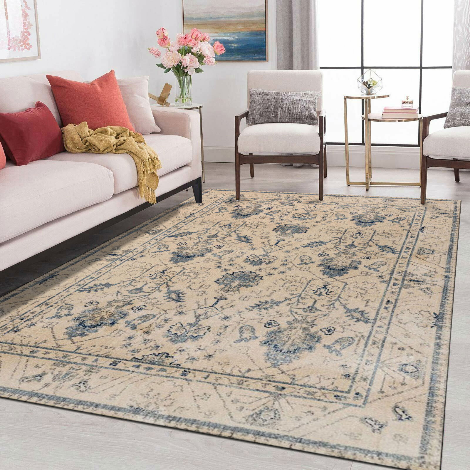Large View Melanie Beige Contemporary Rug