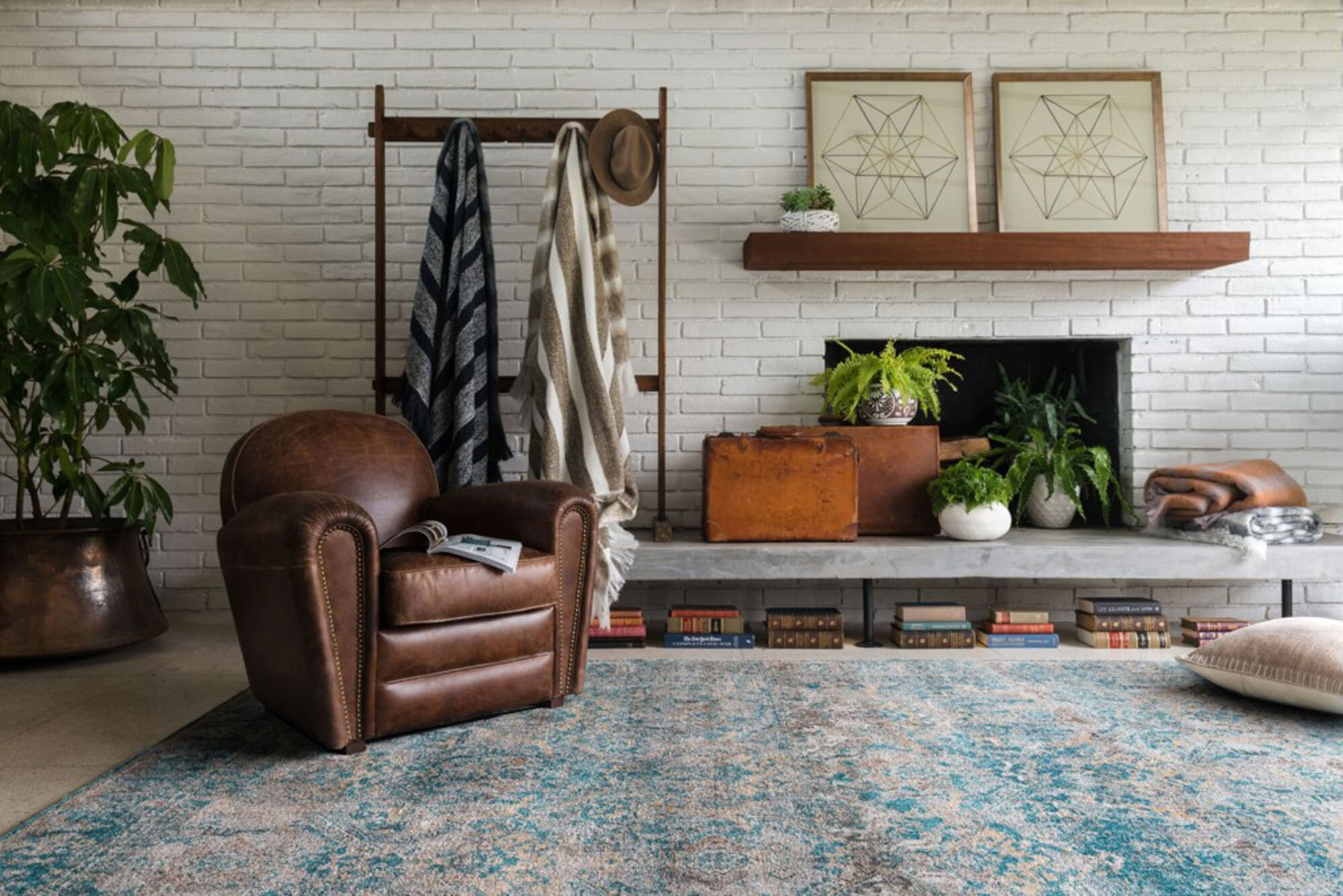 Large View Melanie Blue Traditional Rug