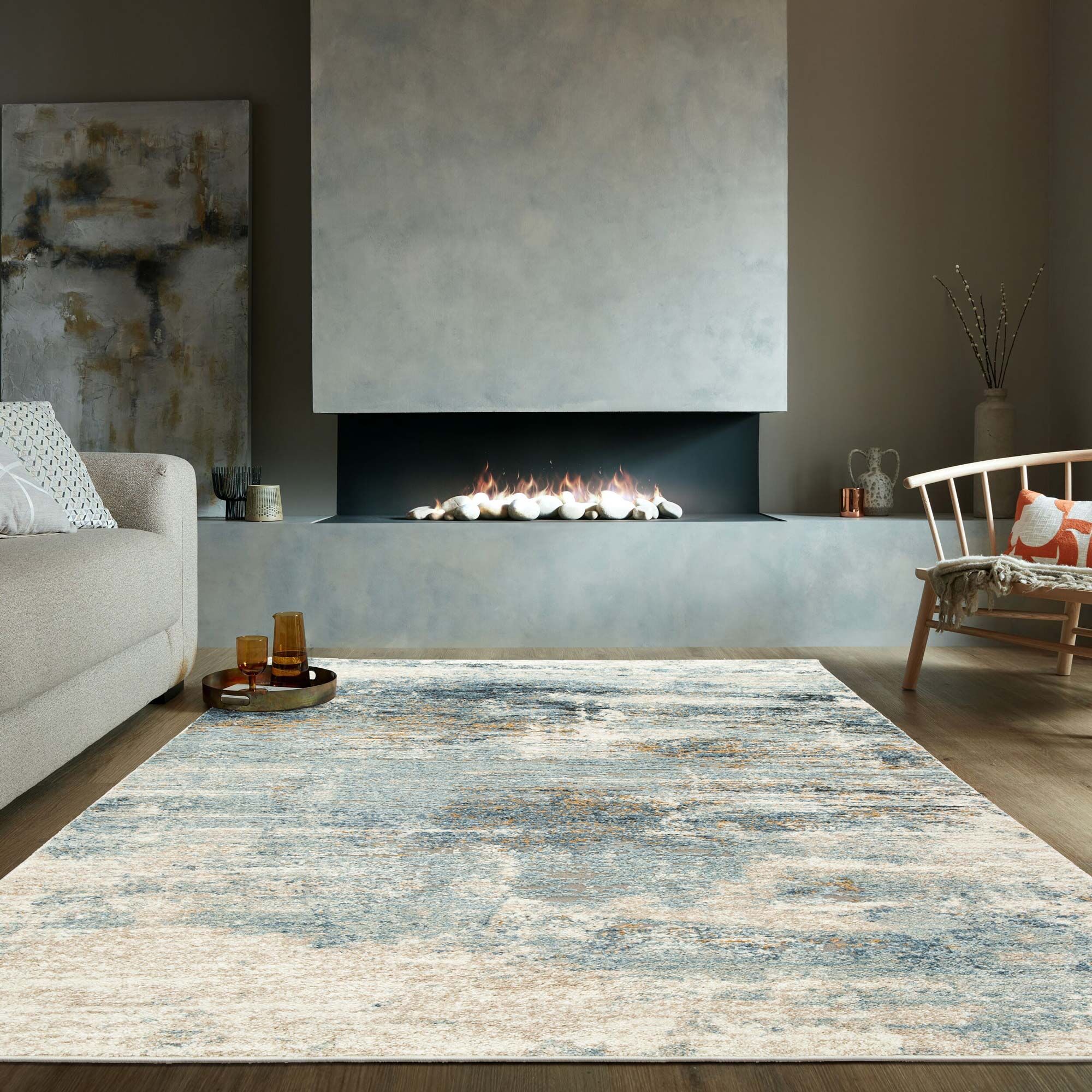Large View Mineral Modern Abstract Rug