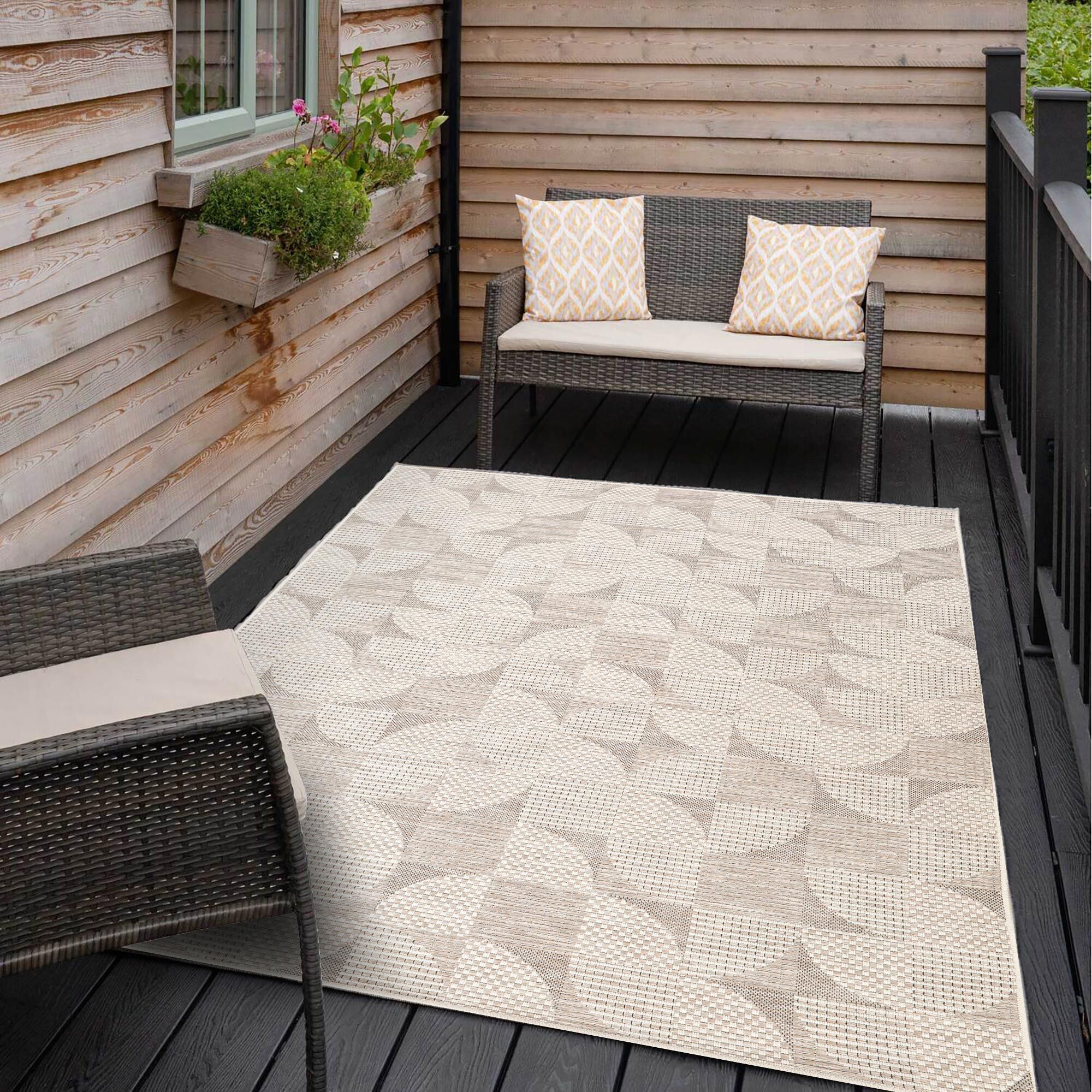 Large View Mateo Geometric Flatweave Rug