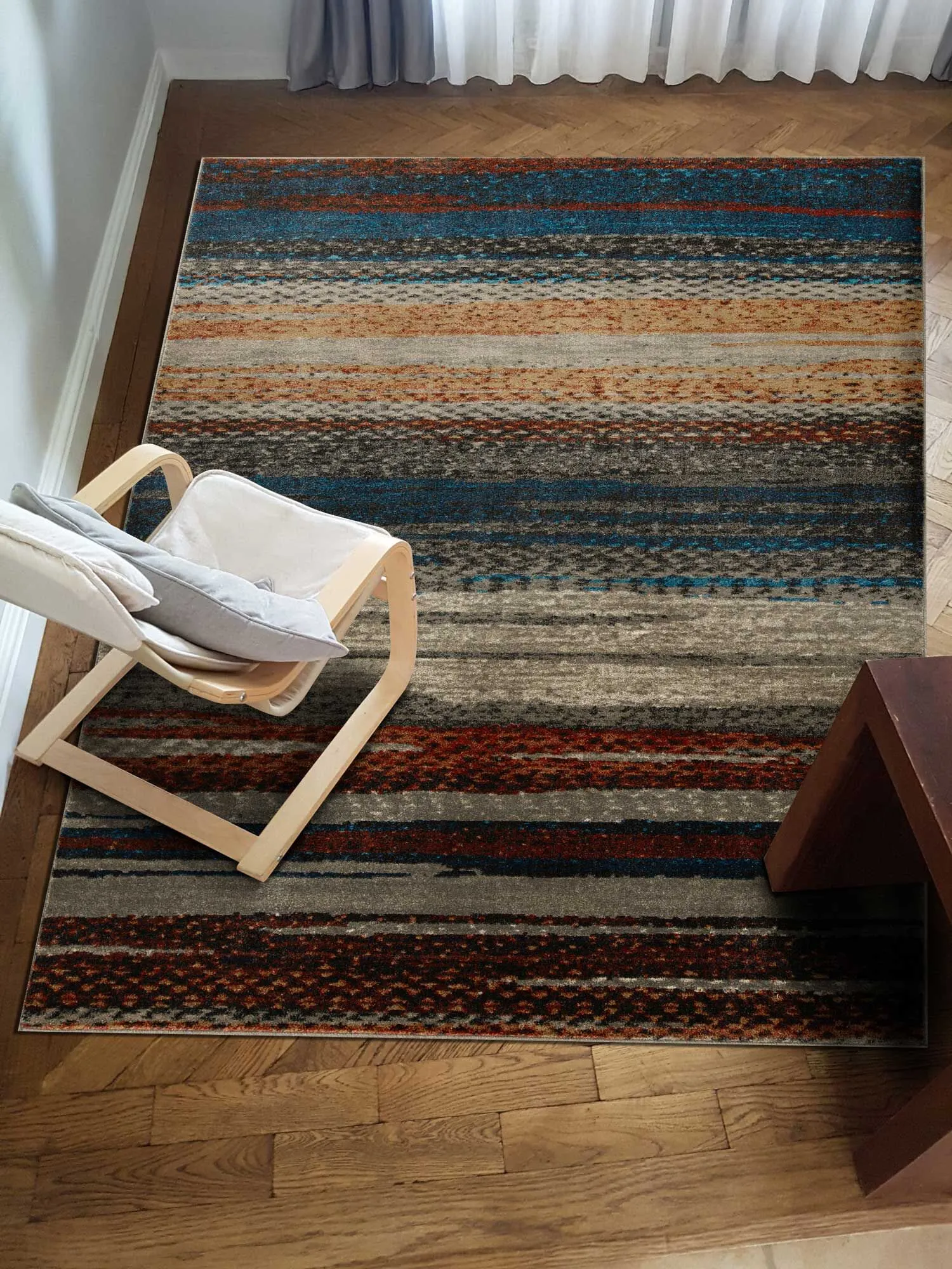 Large View Mobi Multi Striped Rug