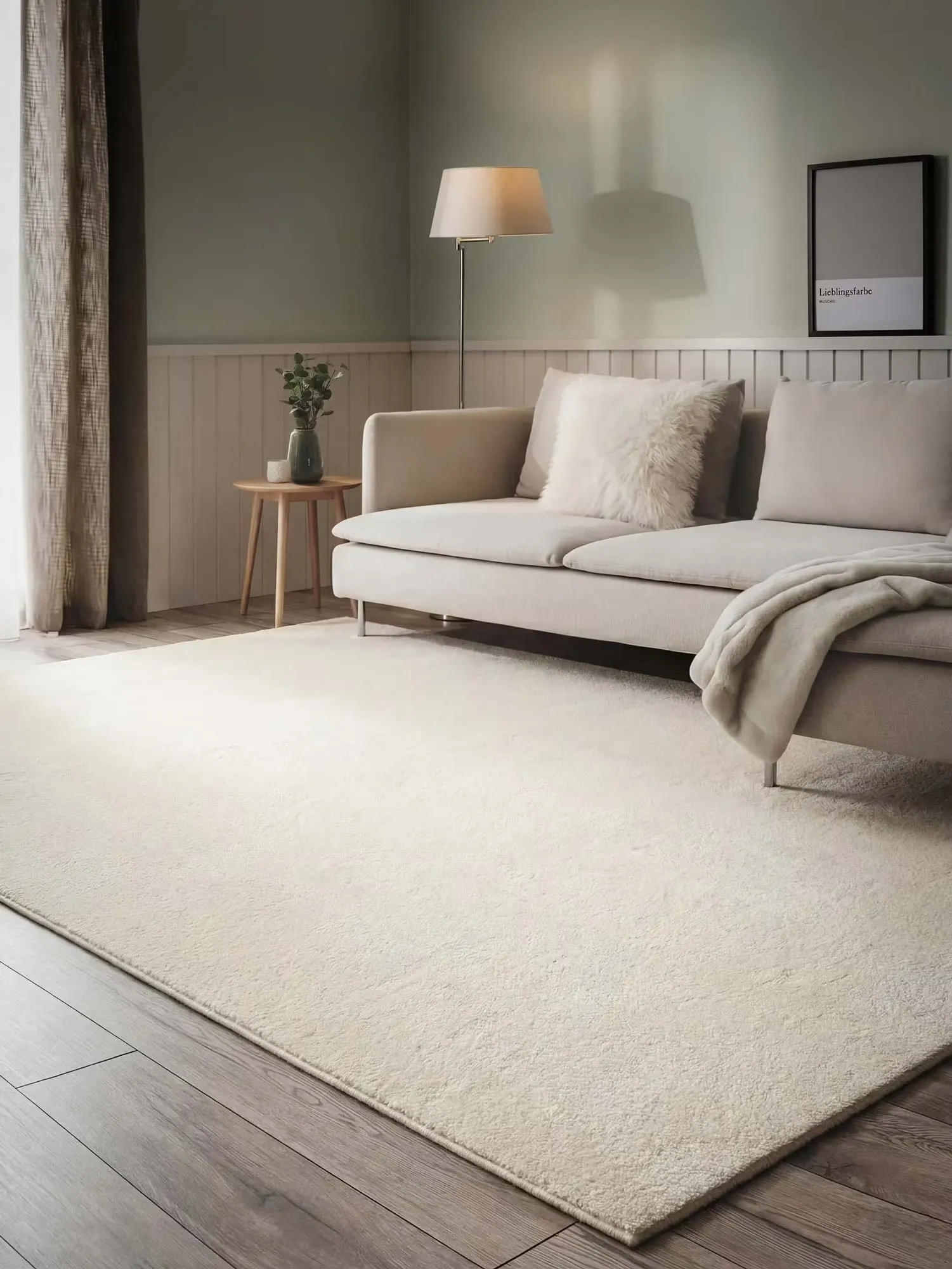 Mojito Plain White Shaggy Rug