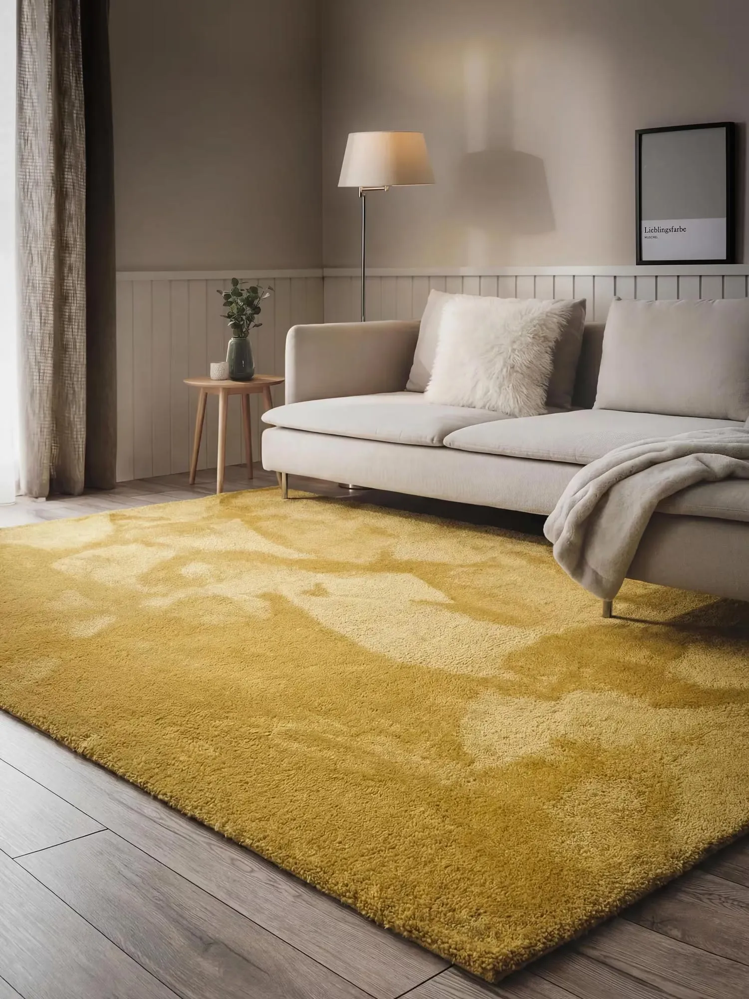 Mojito Plain Yellow Shaggy Rug