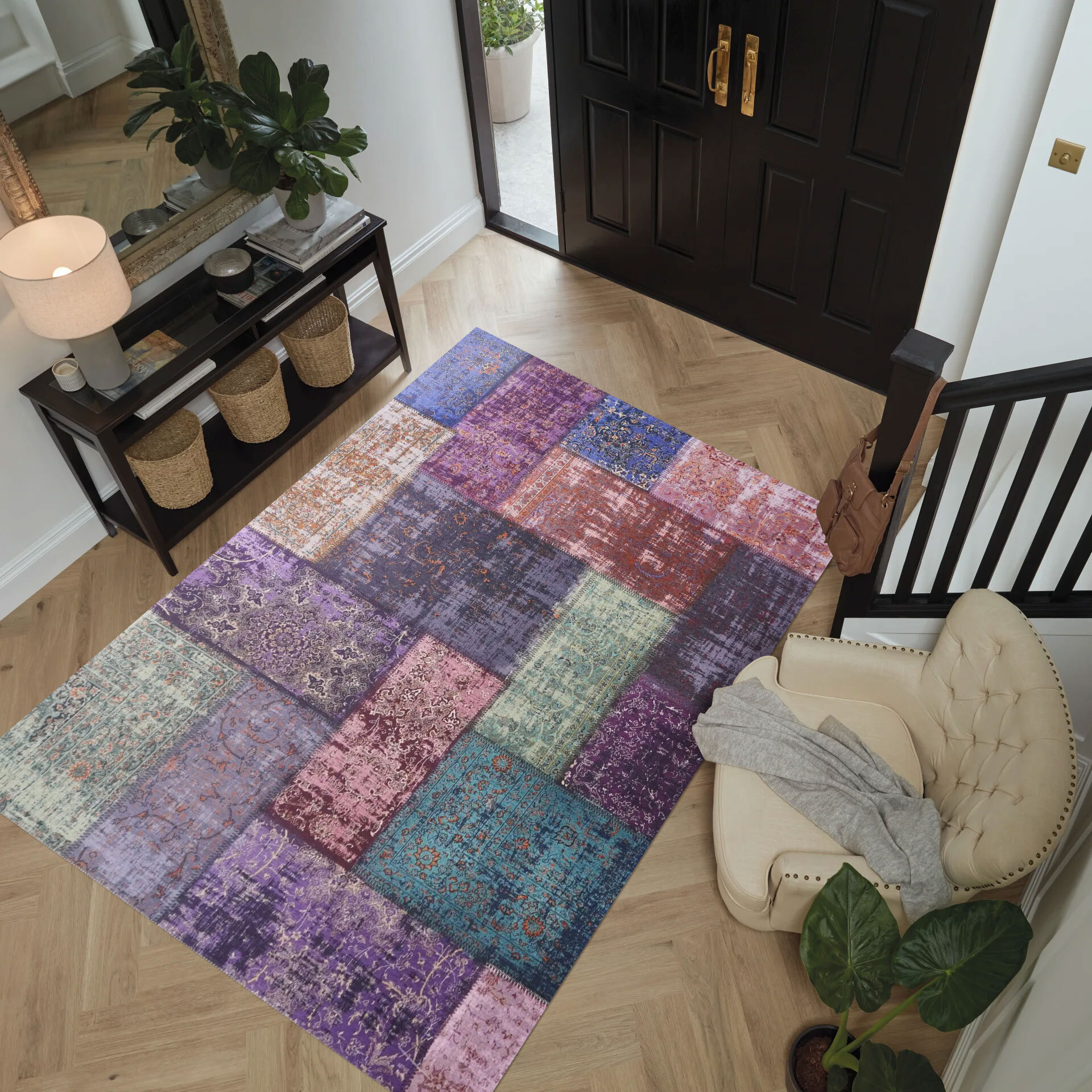 Large View Noble Traditional Patchwork Rug