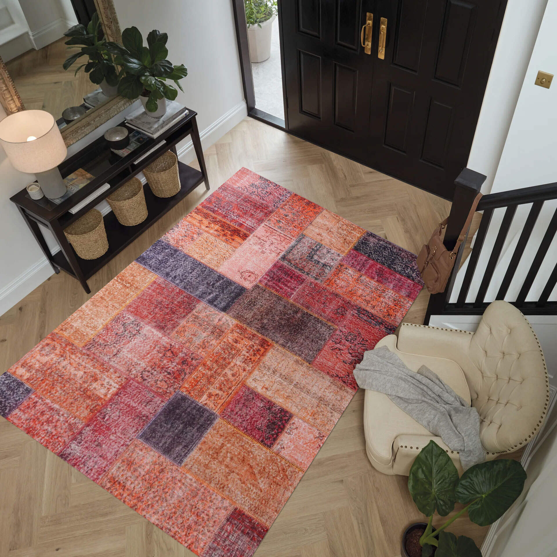 Large View Noble Traditional Patchwork Rug