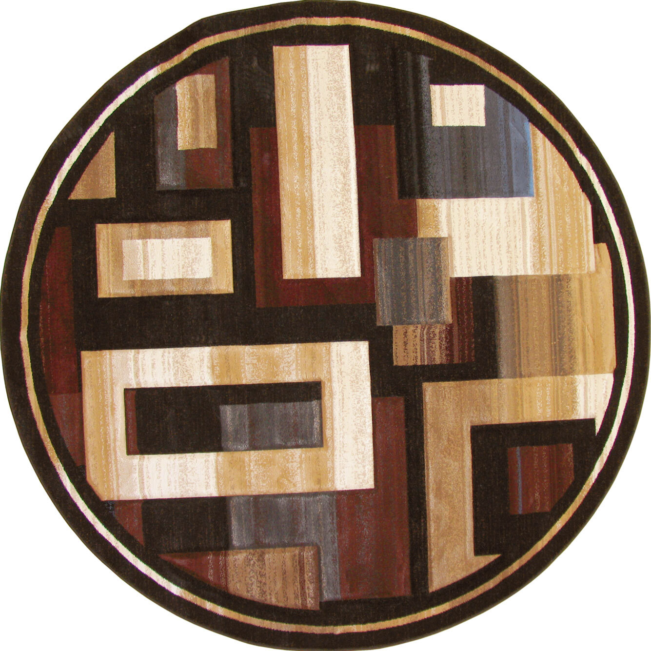 Large View Panama Square Pattern Rug