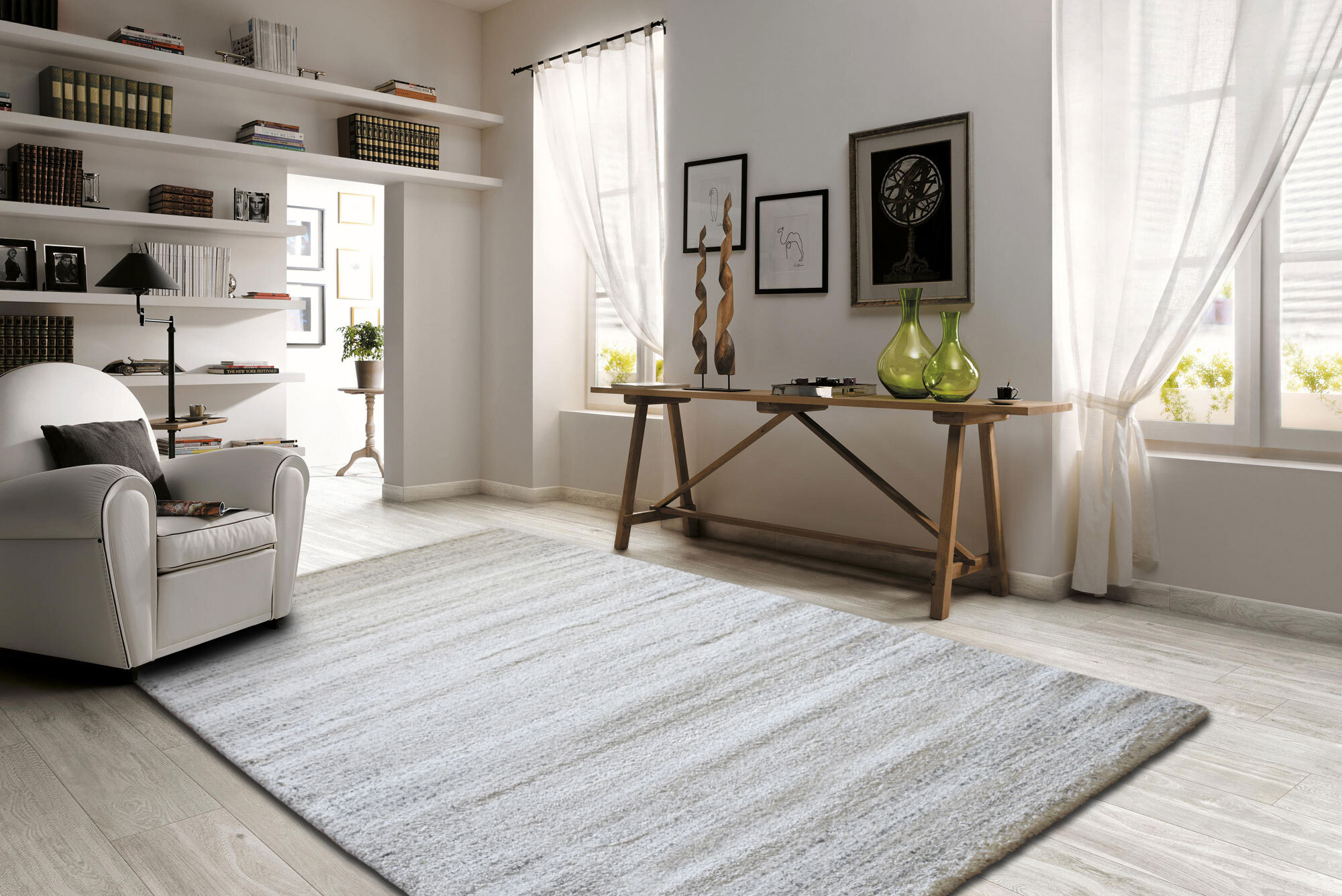 Posh Modern Plain Cream Rug